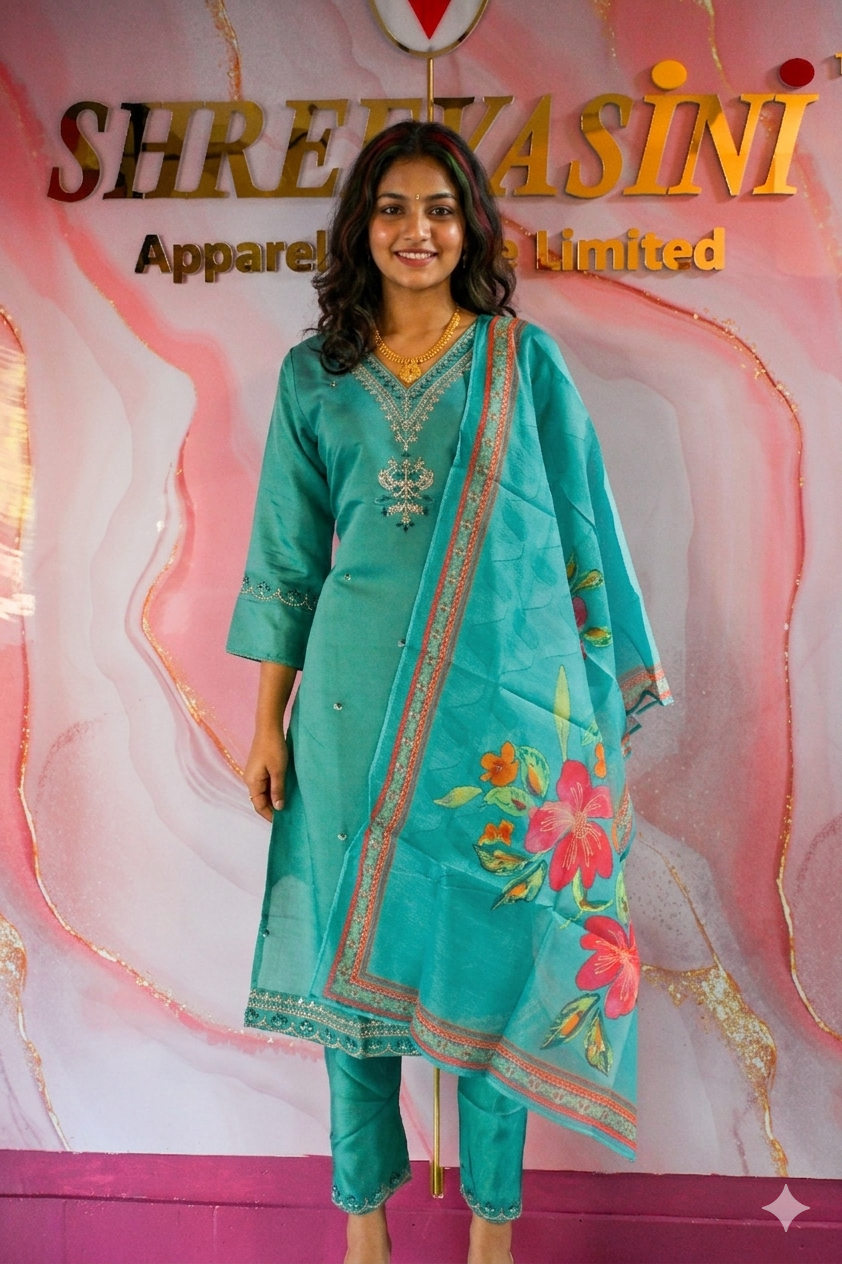 Premium 3-Piece Indian Party Wear Chudidar Suit Set