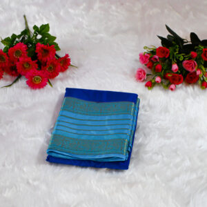 Premium Crepe Saree with Rich Woven Zari Border & Matching Blouse