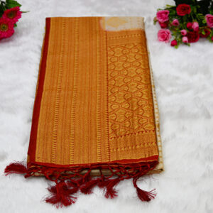 Premium Kanjivaram Pattu Saree – Traditional Rich Woven Zari Border and Blouse