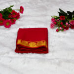 A bold, vibrant crimson red throughout, creating a striking and classic look.
