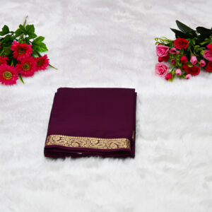Premium Crepe Saree with Rich Woven Zari Border & Matching Blouse