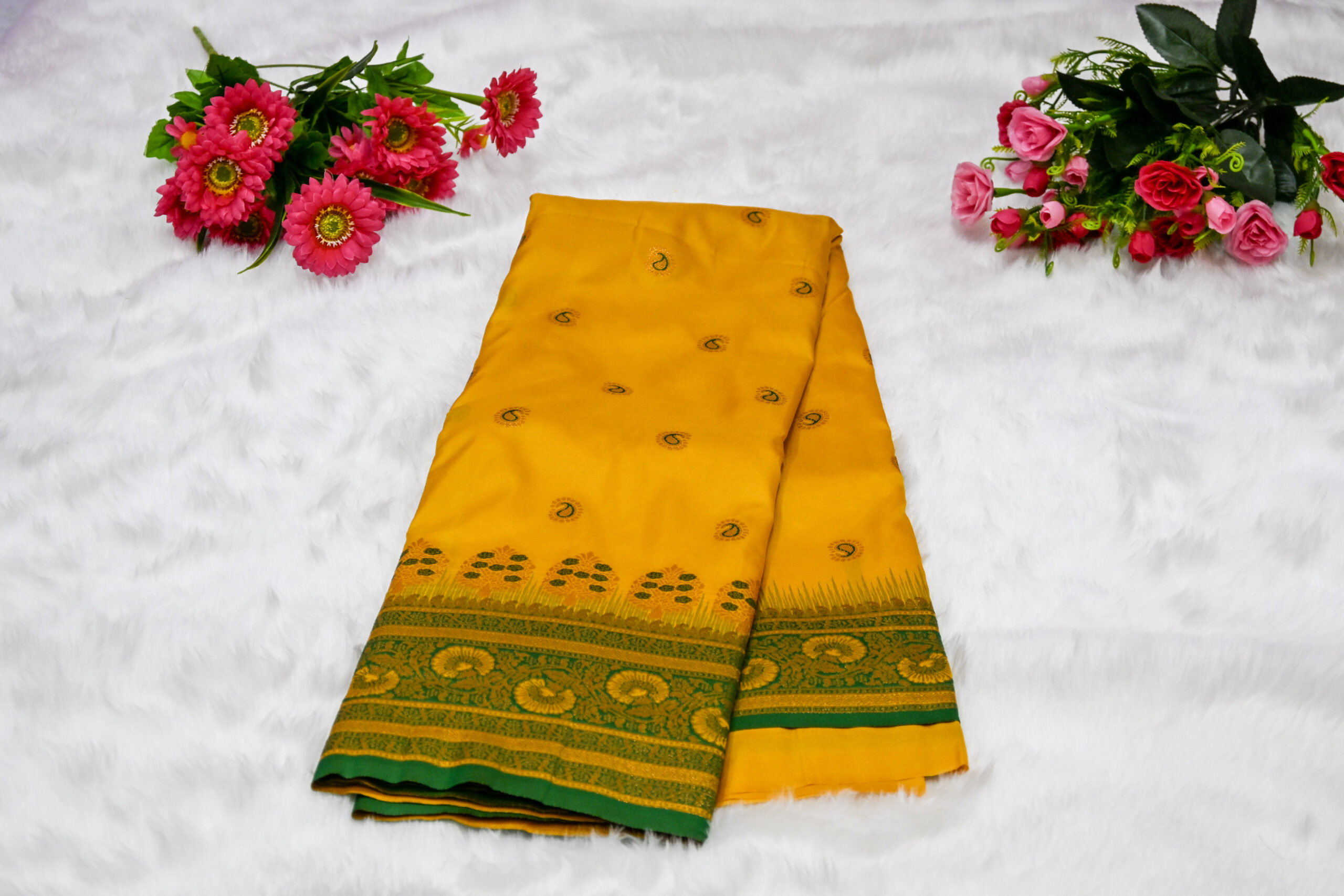 vibrant Mustard Yellow body paired with a bold