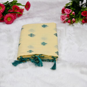 Premium Cotton Saree with Traditional Rich Border and Matching Blouse